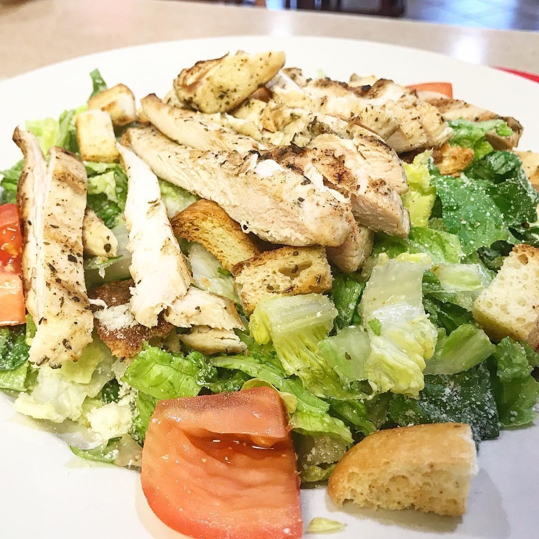Order Caesar Salad with Chicken Breast food online from Hub's Restaurant store, Skokie on bringmethat.com