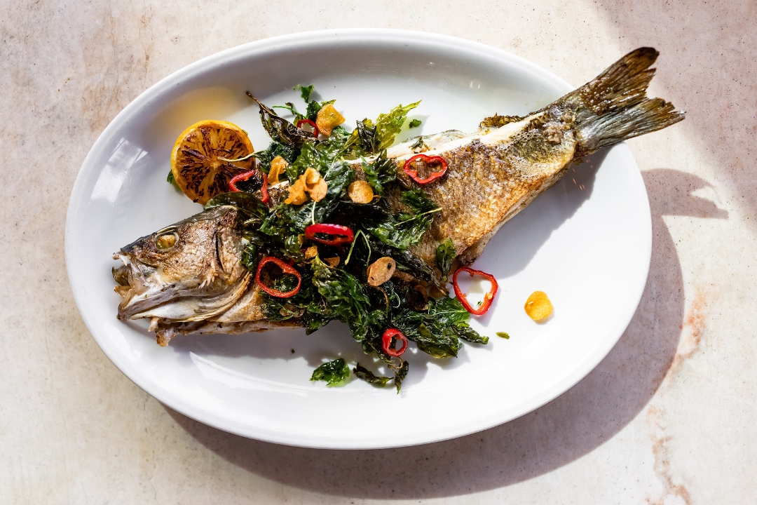 Order Whole Roasted Branzino food online from Coppa Osteria store, Houston on bringmethat.com