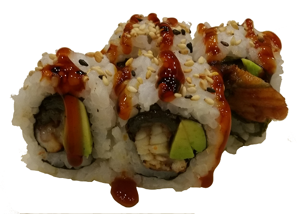Order Eel Avocado Roll ( 4 pc ) food online from Oishii Sushi store, Springfield on bringmethat.com