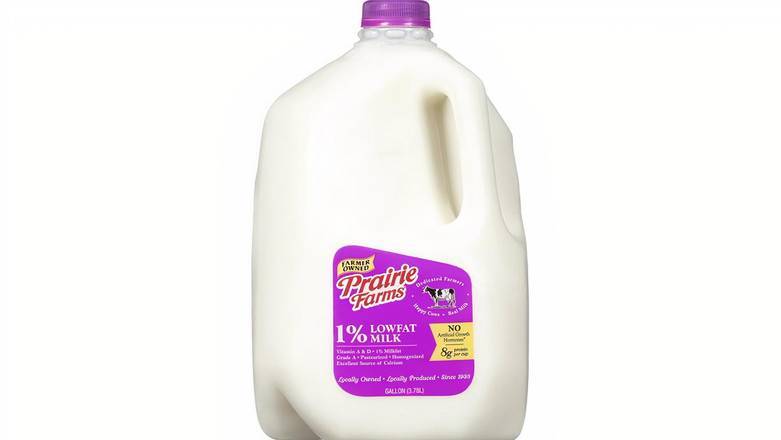 Order Prairie Farms 1% Lowfat Milk, 1 Gallon food online from Mac On 4th store, Alton on bringmethat.com