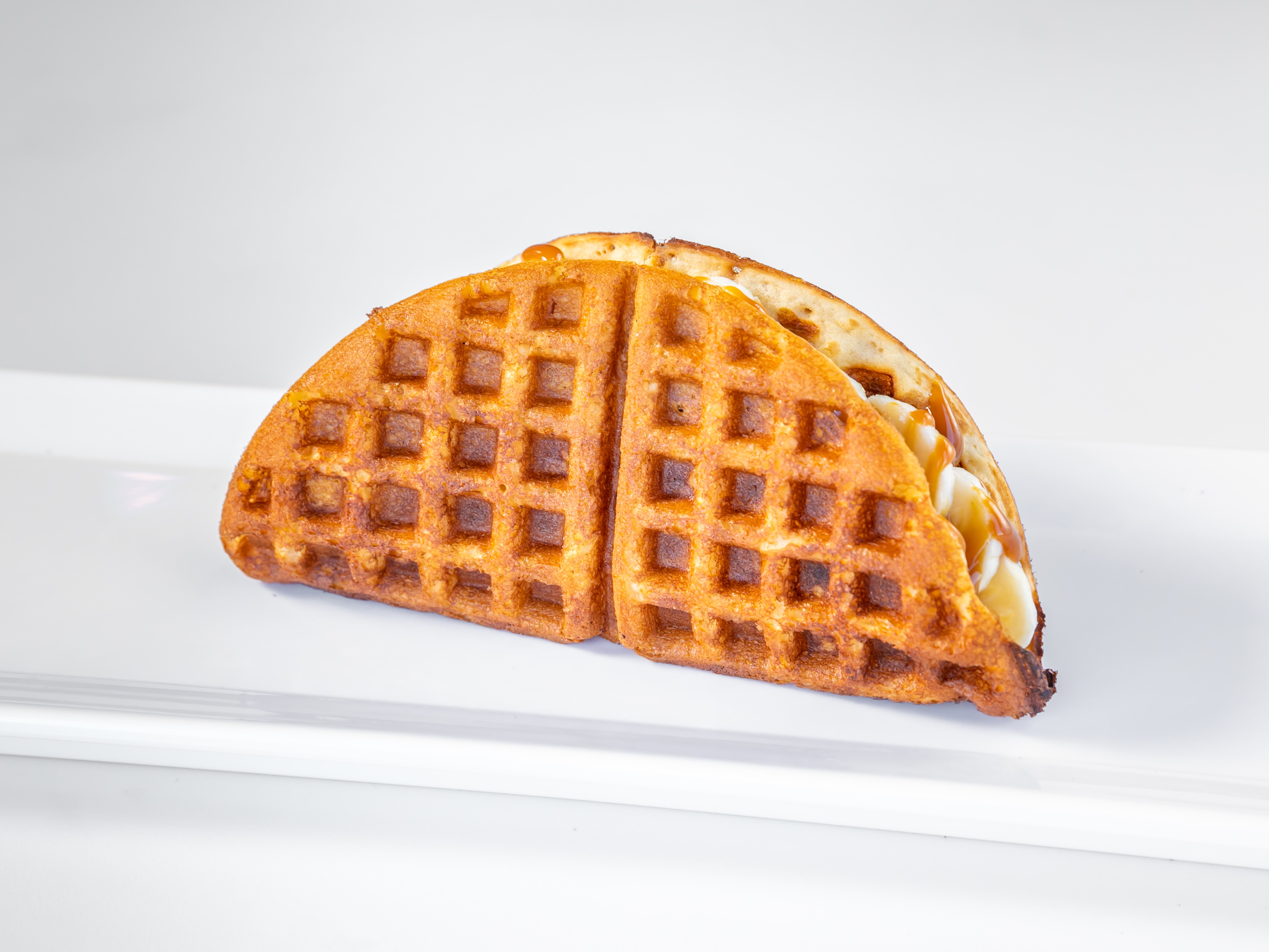 Order Banana and Caramel Waffle Sandwich food online from Famous Waffle Sandwich store, San Diego on bringmethat.com
