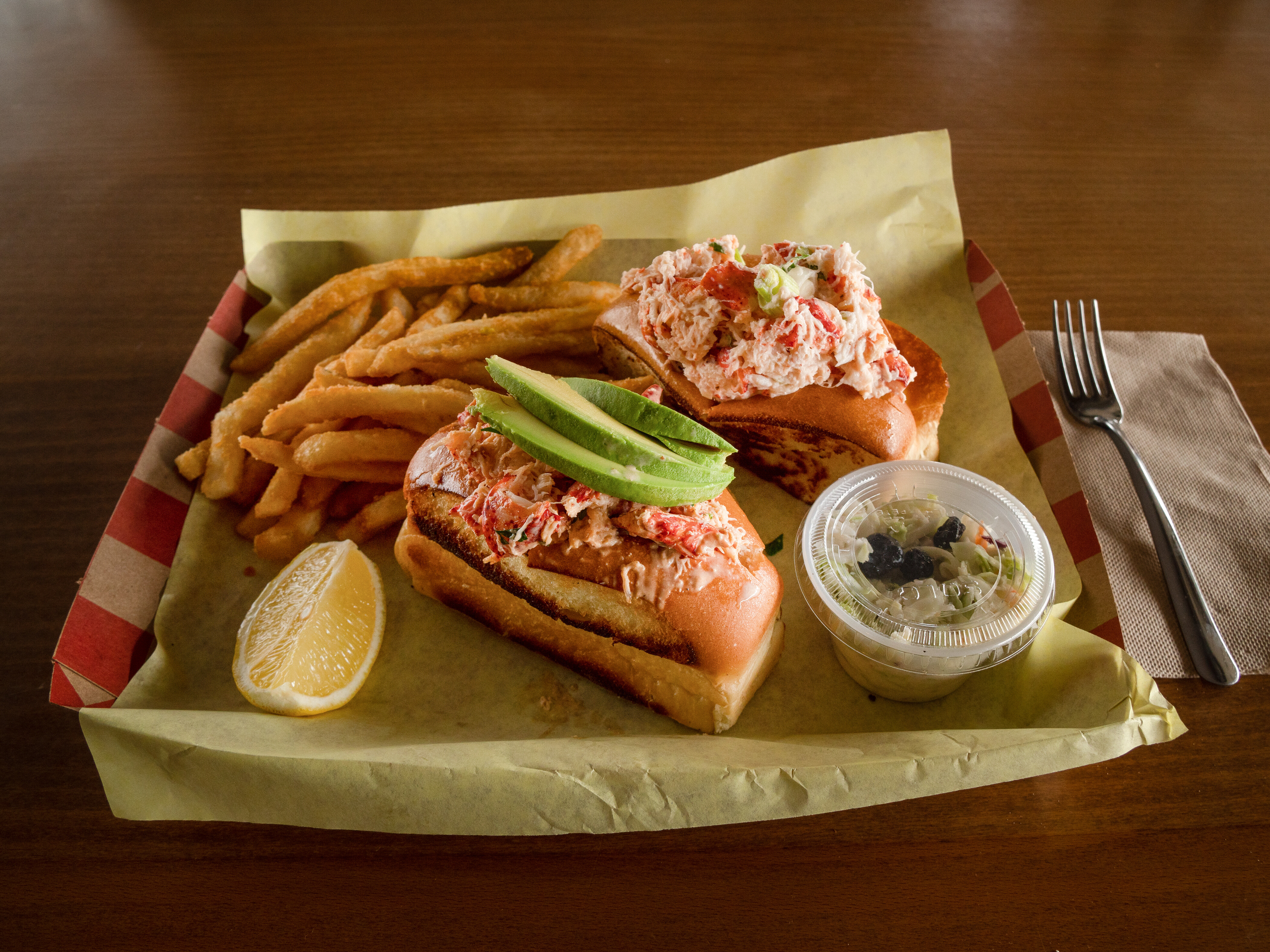 Order Double Play Lobster Roll food online from Old Port Lobster Shack store, Redwood City on bringmethat.com