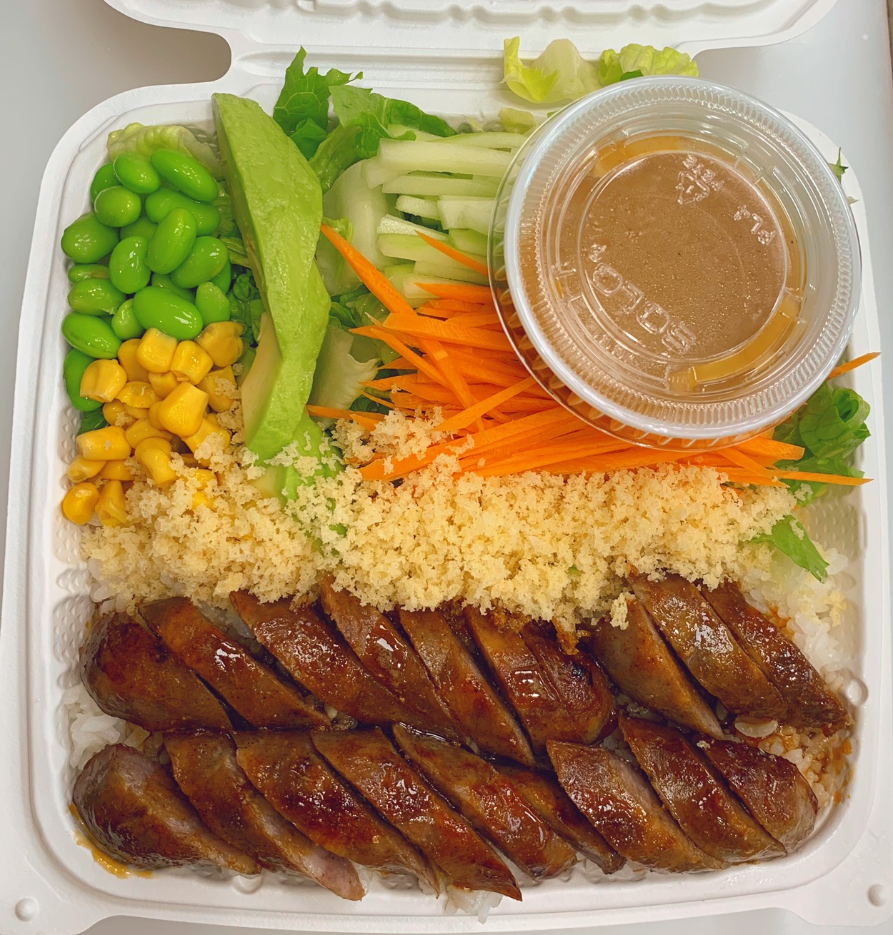 Order 5. Homemade Pork Sausage Rice Bowl food online from 168 Asian Burrito store, Olney on bringmethat.com