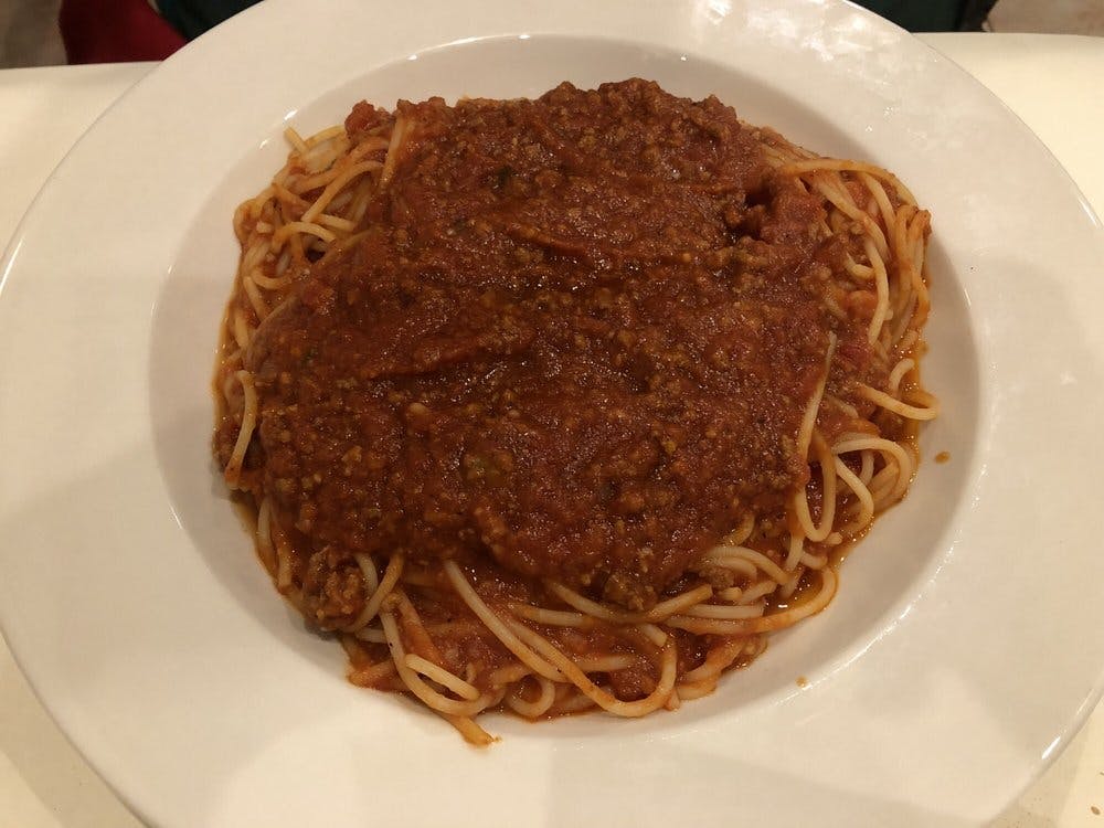Order Pasta with Traditional Meat Sauce - Pasta food online from Valentino's store, Fresh Meadows on bringmethat.com