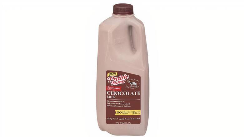 Order Prairie Farms Premium Chocolate Milk, Half Gallon food online from Mac On 4th store, Alton on bringmethat.com