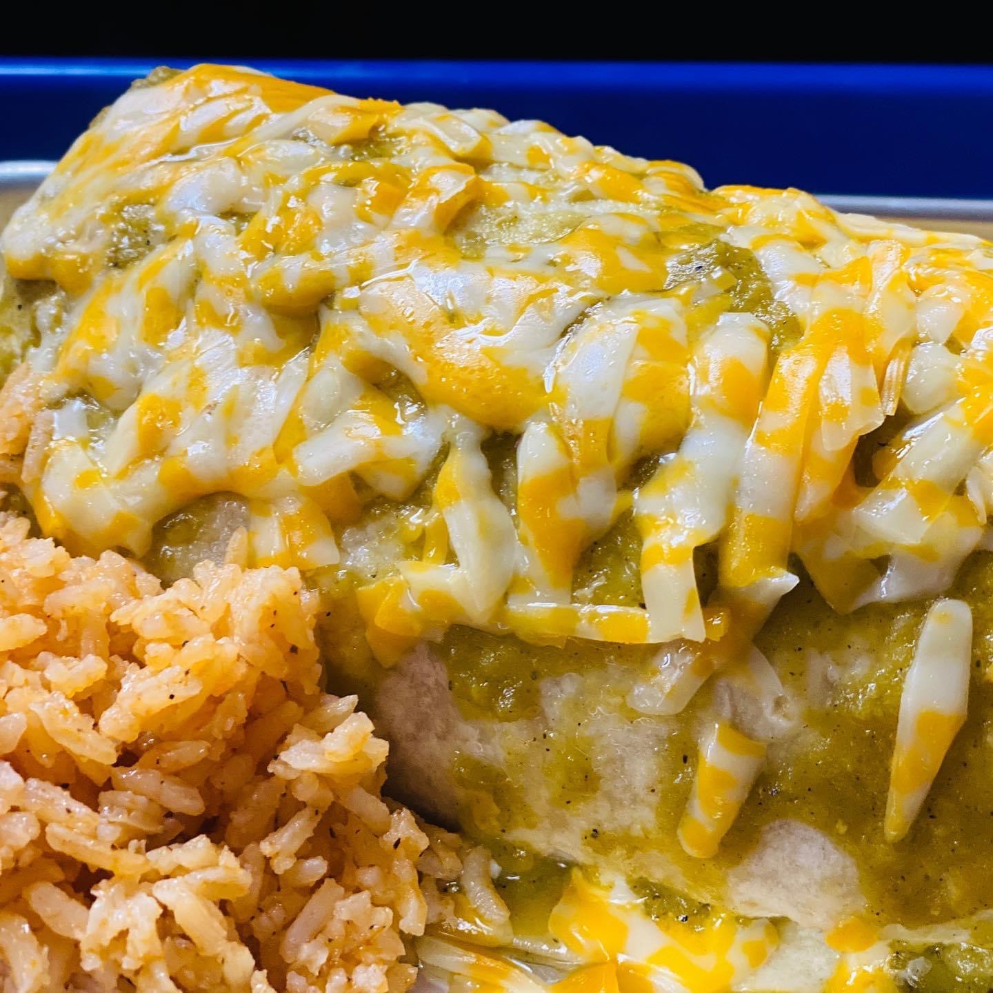 Order Smothered Green or Red Burrito  food online from Nana Tamales New Mexico Specialties store, Temecula on bringmethat.com