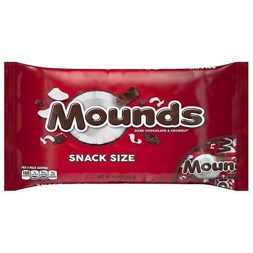 Order Mounds Halloween Snack Size Candy Bars, Gluten Free, Individually Wrapped, Small Bag Dark Chocolate and Coconut - 11.3 oz food online from Walgreens store, Hot Springs on bringmethat.com