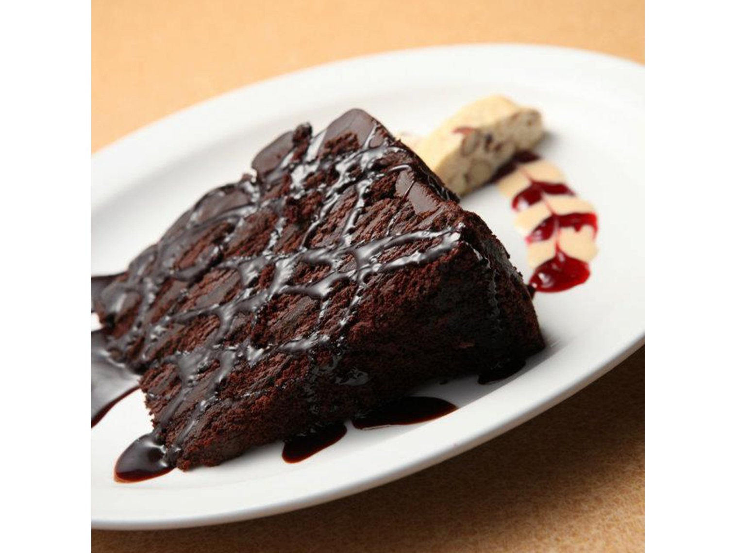 Order Double Dark Chocolate Cake food online from Macianos Pizza & Pastaria store, Vernon Hills on bringmethat.com