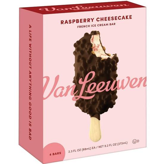 Order Van Leeuwen Raspberry Cheesecake Ice Cream Bar (4 bars) food online from Van Leeuwen store, Marietta on bringmethat.com