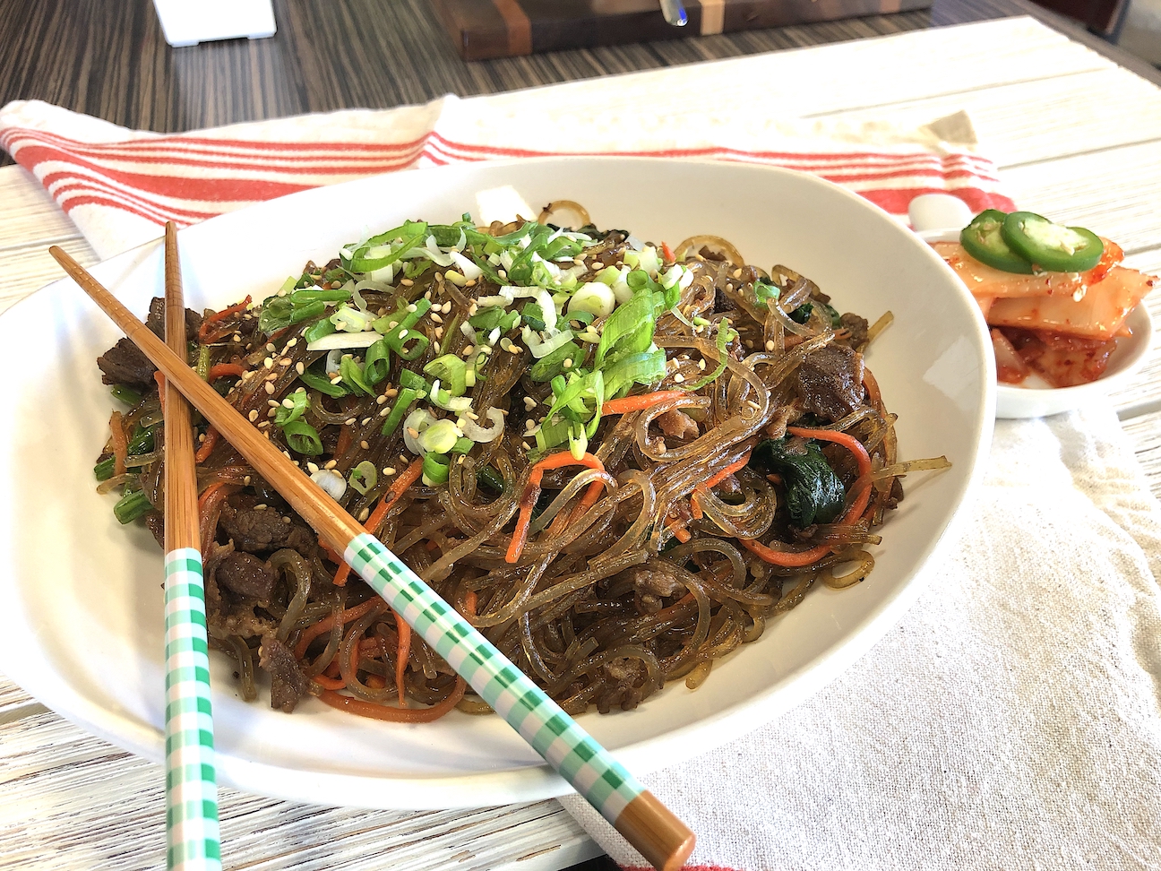 Order Japchae Clear Noodles food online from Soo Ja Fusion Bistro store, Fremont on bringmethat.com