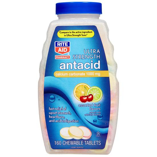 Order Rite Aid Ultra Strength Antacid Chewable Tablets Assorted Fruit (160 ct) food online from Rite Aid store, Cortland on bringmethat.com
