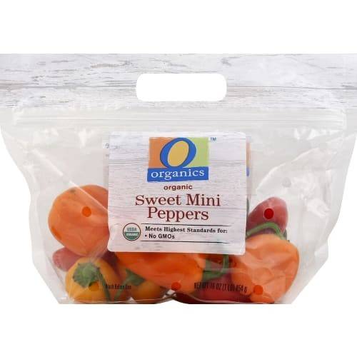 Order O Organics · Organic Peppers Bell Peppers Sweet Mini (16 oz) food online from Albertsons store, El Cajon on bringmethat.com