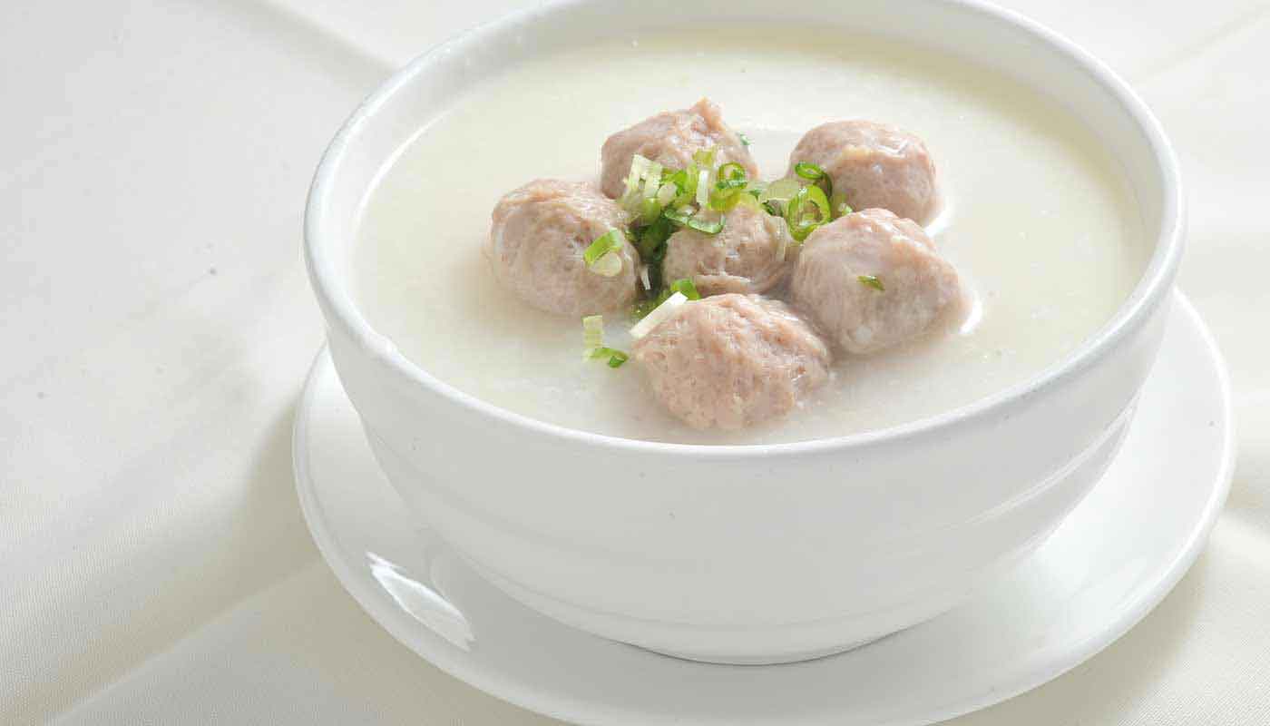 Order B12. Meat Ball Congee (生滾肉丸粥) food online from Happy Harbor Cuisine store, Alhambra on bringmethat.com