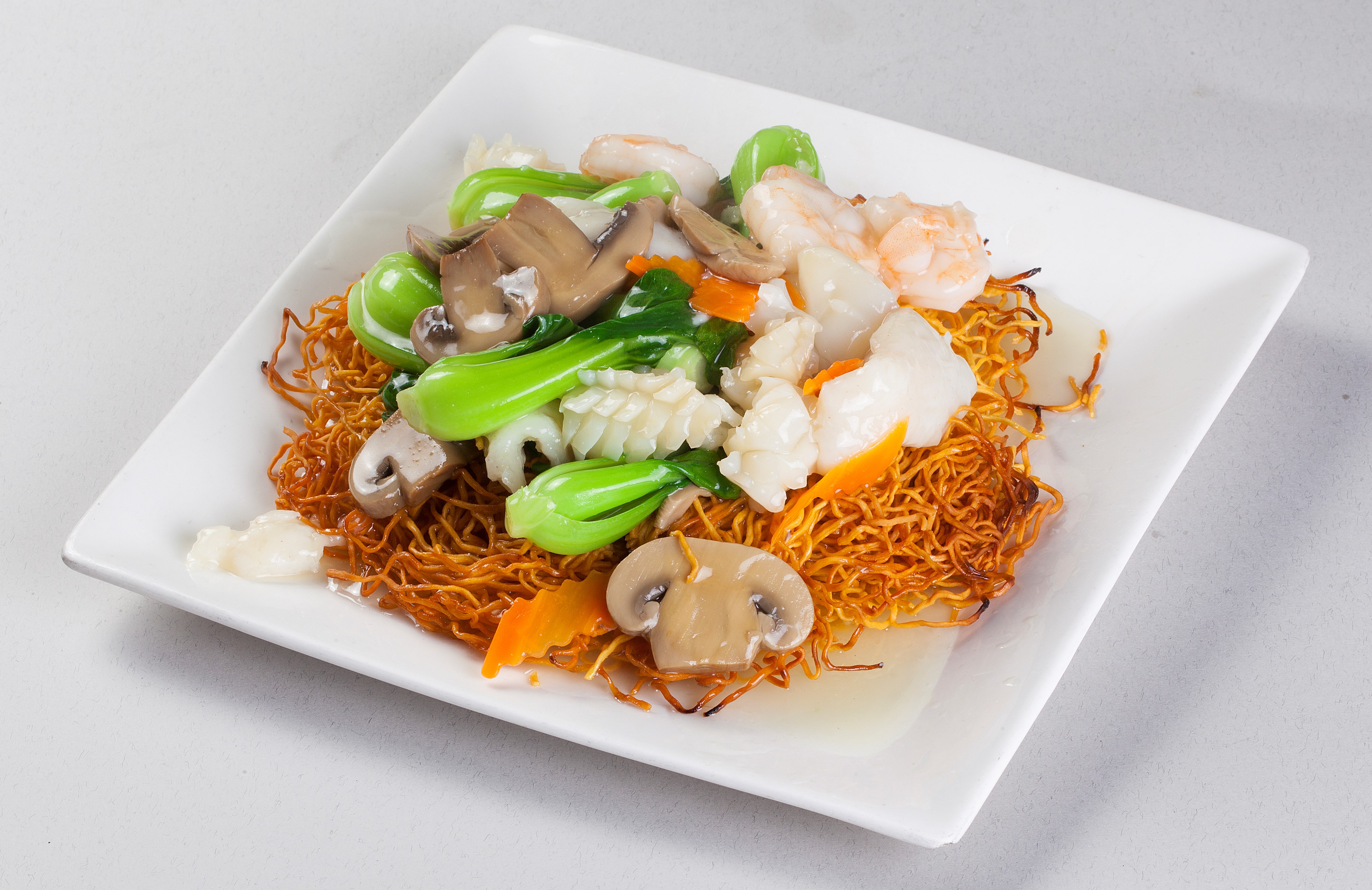 Order Seafood Pan Fried Noodle food online from Canaan Restaurant Chinese Cuisine store, West Covina on bringmethat.com