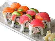 Order Rainbow Roll food online from Fuji Grill store, Orange on bringmethat.com