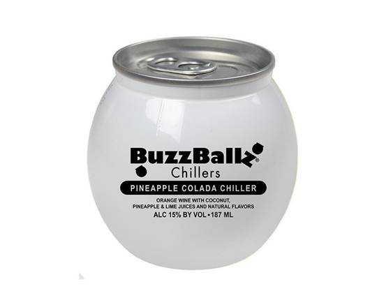 Order Buzz Balls Chillers Pina Colada 187ml food online from Extra Mile 3052 store, Vacaville on bringmethat.com