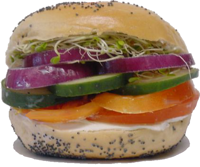 Order Veggie Bagel Sandwich food online from Bay Area Bagels store, Burlingame on bringmethat.com