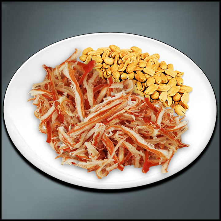 Order [O4] Shredded Squid & Peanuts (오징어포 땅콩) food online from Jjang Restaurant store, Buena Park on bringmethat.com