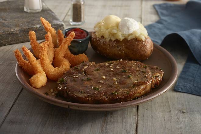 Order Rib Eye* with Crispy Shrimp food online from Ruby Tuesday store, Pooler on bringmethat.com