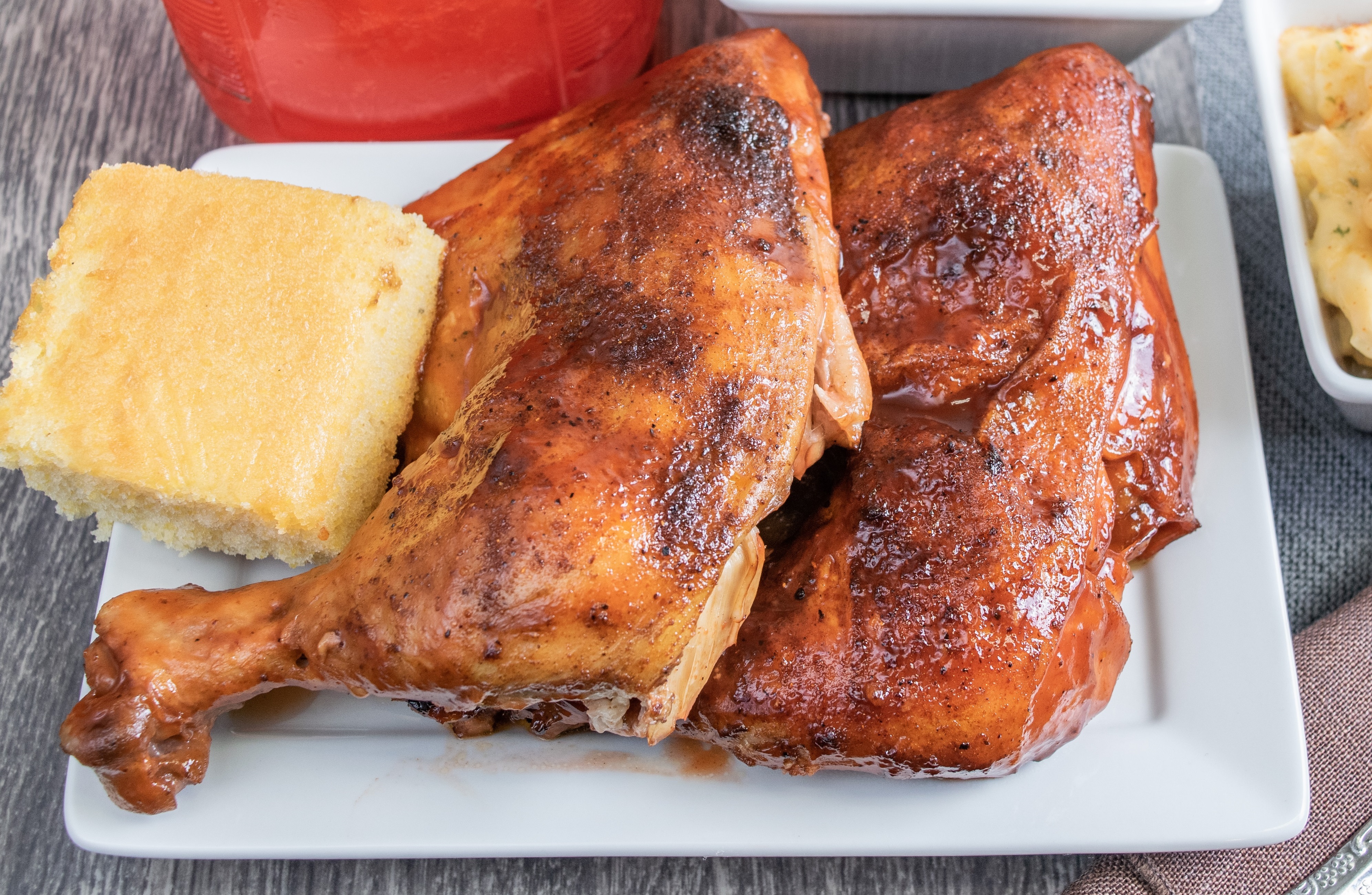 Order BBQ Chicken Leg ¼ (1 pc) food online from Victory Soul Food store, Detroit on bringmethat.com