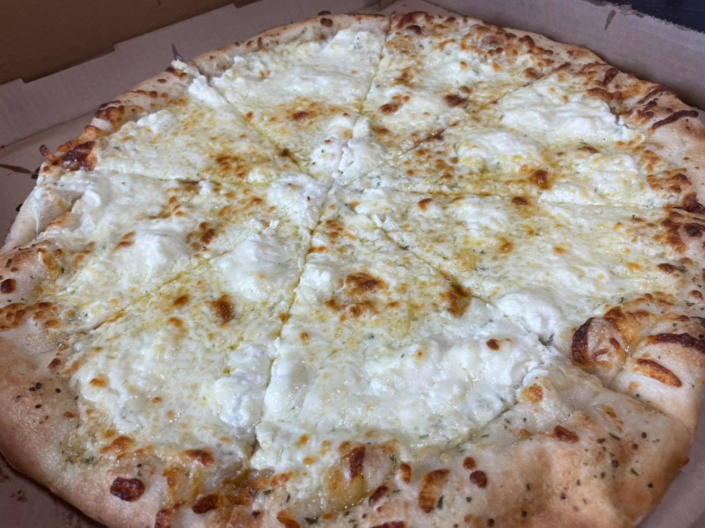 Order White Pizza - Medium 14" food online from Paesano Pizza & Subs store, Elmira on bringmethat.com