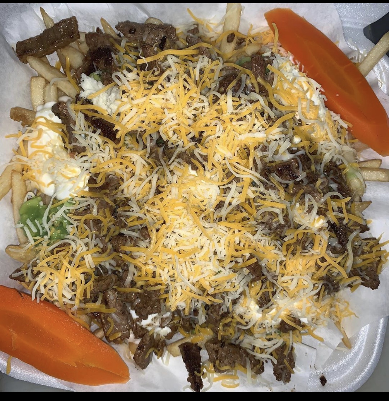 Order Carne Asada with French Fries  food online from Silva Taco Shop store, El Cajon on bringmethat.com