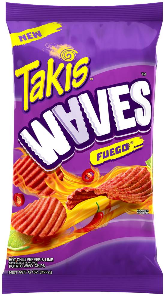 Order Barcel Takis Waves Fuego Potato Chips Hot Chili Pepper & Lime (8 oz) food online from Rite Aid store, Eugene on bringmethat.com