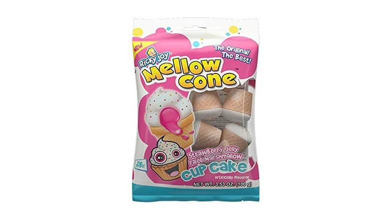 Order Mellow Cone jelly filled marshmallow cones Strawberry ,Blueberry, Sâ€™mores and Cupcake Flavors 3.53 Oz food online from Valero Food Mart store, Murrayville on bringmethat.com