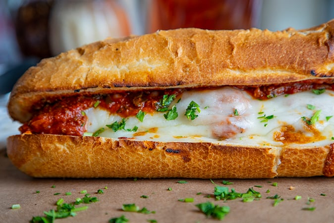 Order Chicken Parmesan Sandwich food online from Russo's Pizza store, Galveston on bringmethat.com