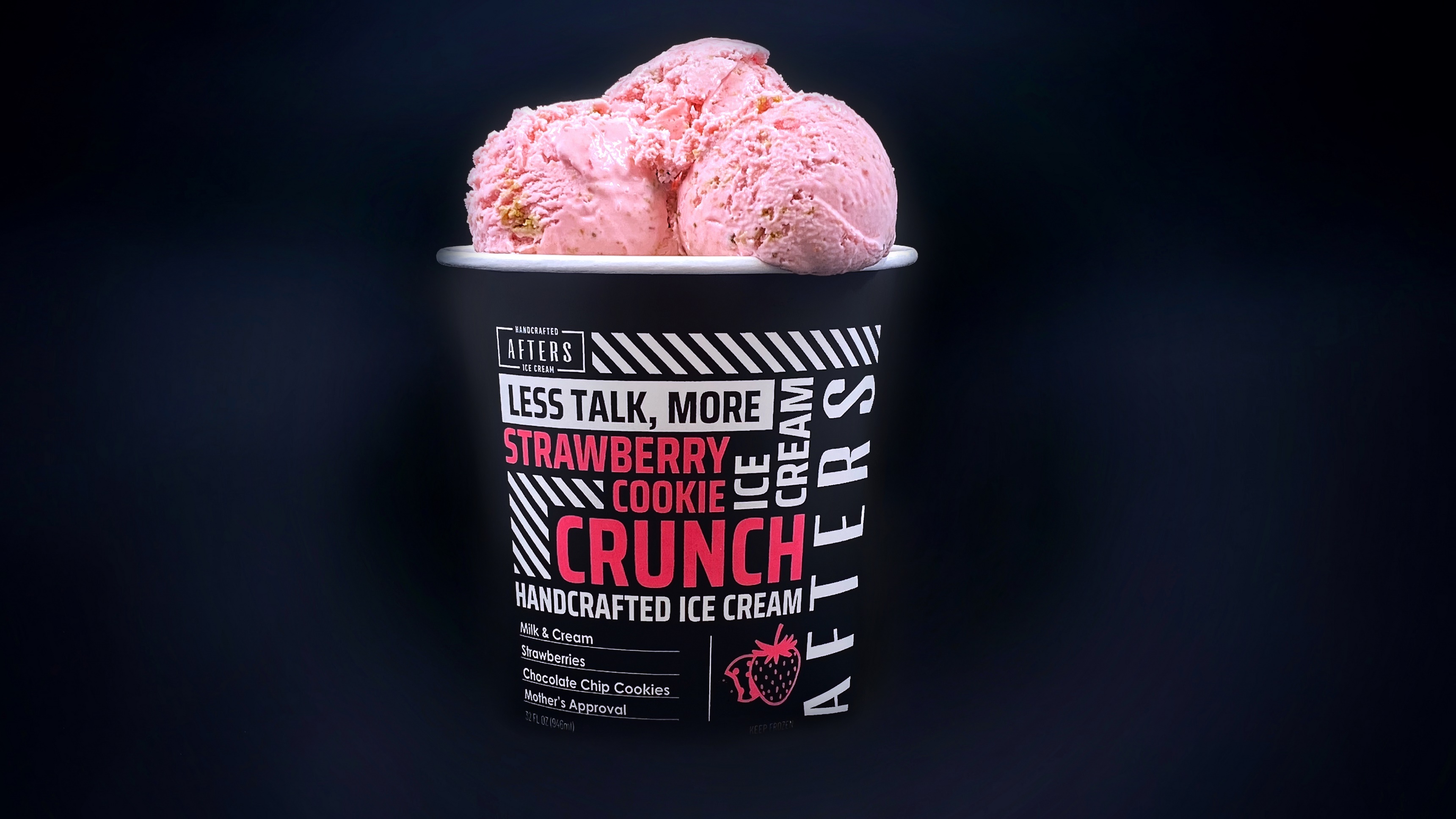 Order Strawberry Cookie Crunch Quart food online from Afters Ice Cream store, Los Angeles on bringmethat.com