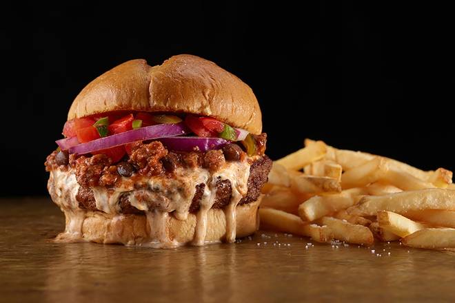 Order Chili Queso Burger food online from Ruby Tuesdays store, Culpeper on bringmethat.com