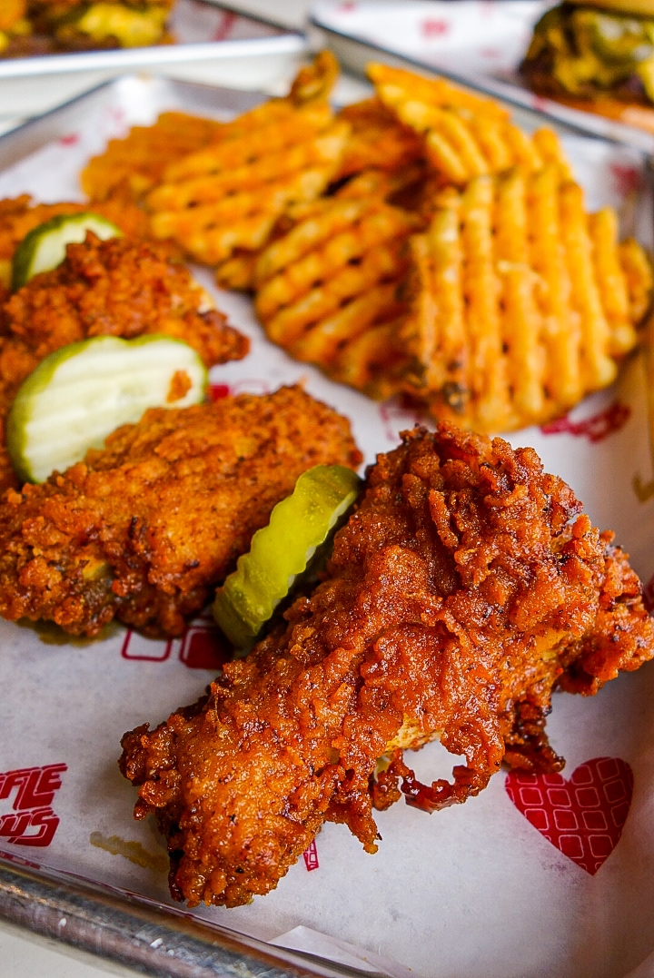 Order Hot Wings and Waffle Fries food online from The Waffle Bus store, Houston on bringmethat.com