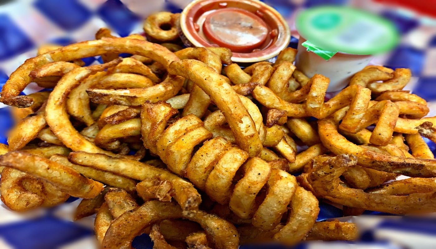 Order Seasoned Curley Fries - Side food online from Village Pizza and Seafood store, Pasadena on bringmethat.com