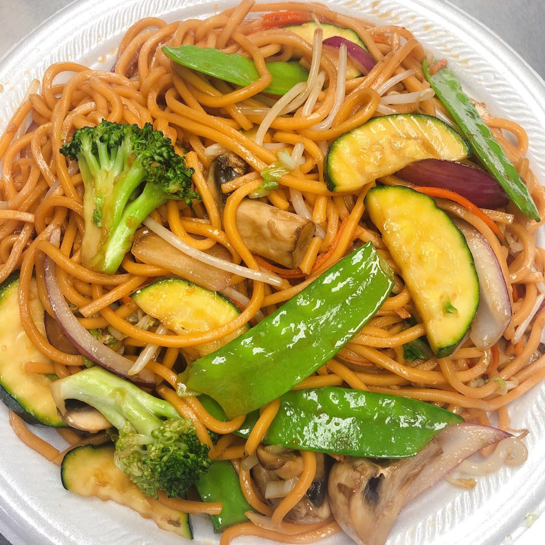 Order Veggie Chow Mein Noodle food online from China A Go Go (Losee) store, North Las Vegas on bringmethat.com