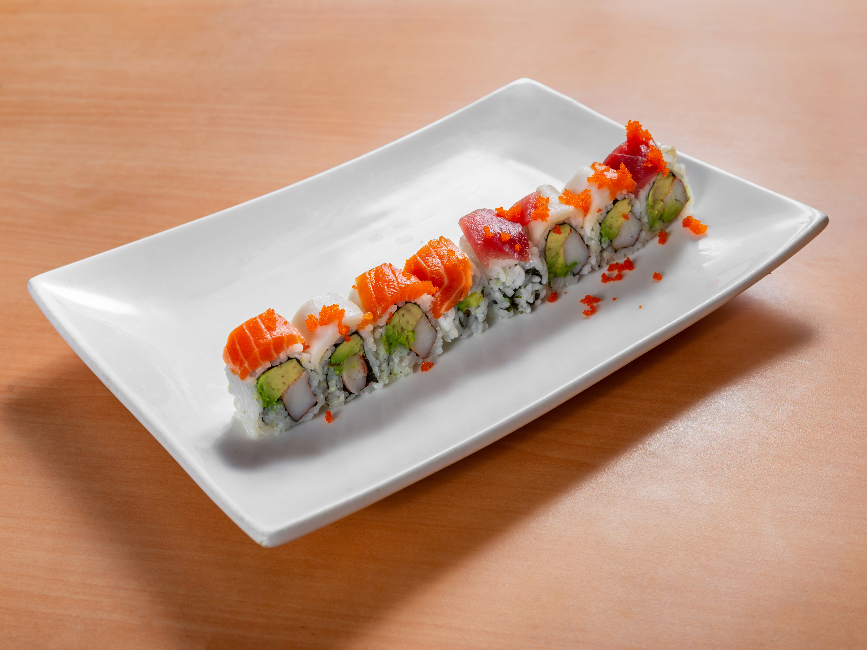 Order Rainbow Maki food online from Blue Pacific Sushi Grill store, Lancaster on bringmethat.com