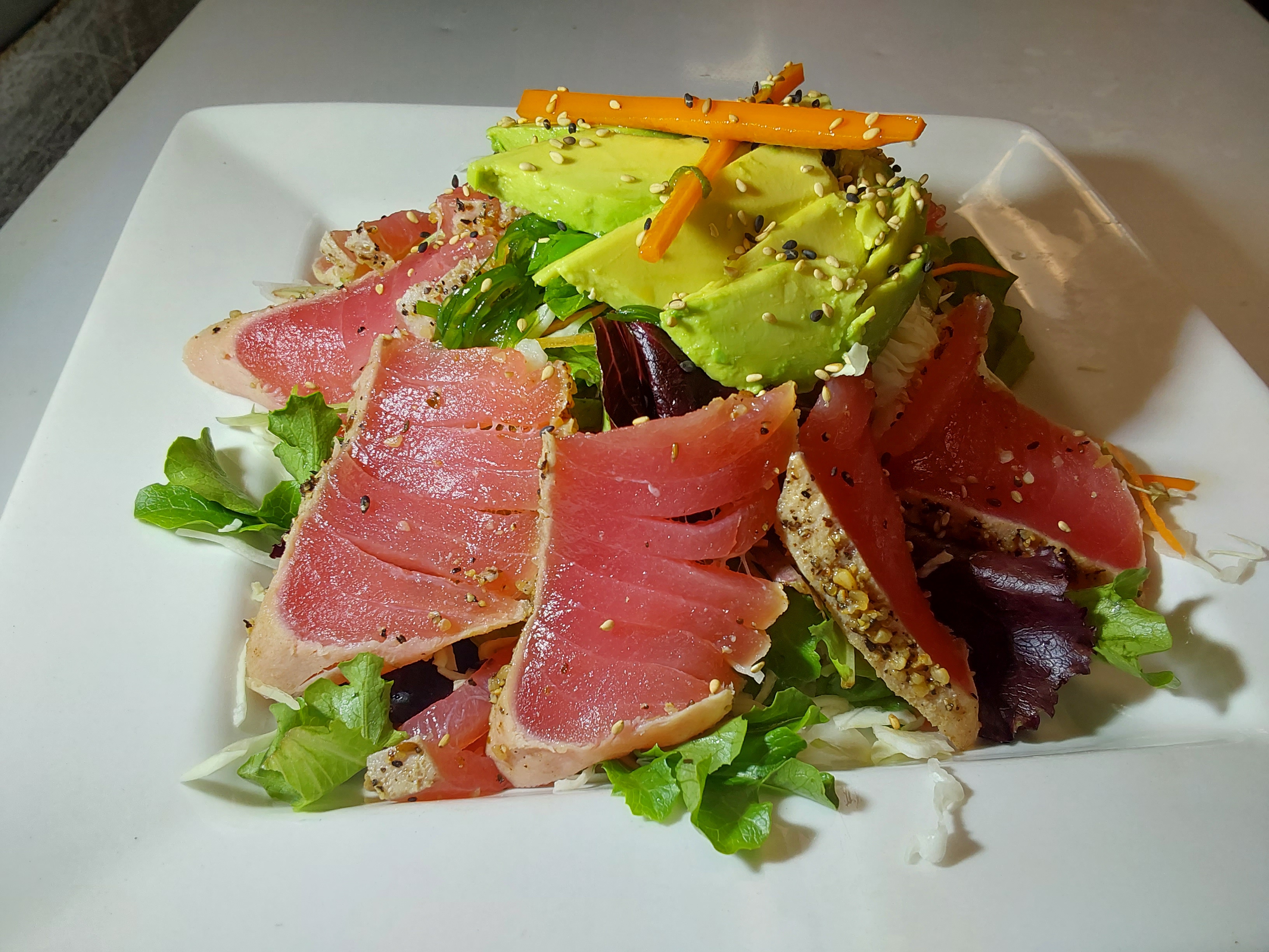 Order Seared Tuna Salad food online from Sushi Yukiya store, Oceanside on bringmethat.com
