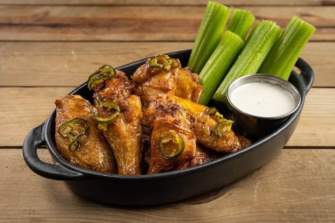 Order Wings Bone In Jalapeno Honey food online from Bar Louie store, Gainesville on bringmethat.com