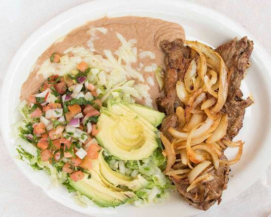 Order Carne Asada food online from El Jinete Mexican Restaurant store, Deer Park on bringmethat.com