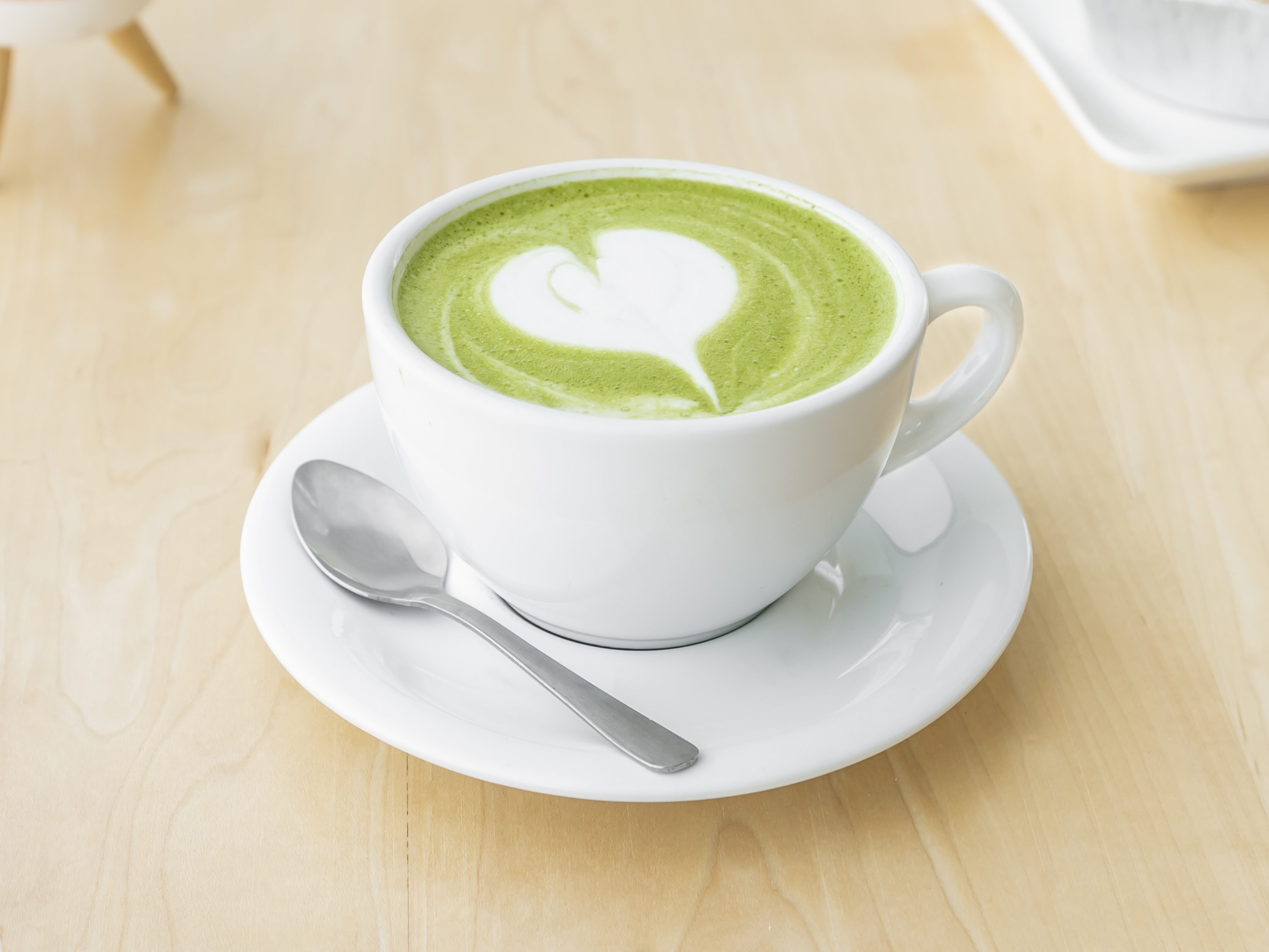 Order 16 oz. Hot Matcha Green Tea Latte food online from Cloverleaf Coffee & Bakery store, Temple City on bringmethat.com