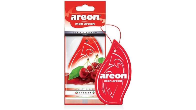 Order AREON MON Design Hanging Car Air Freshener, Cherry Scent food online from Route 7 Food Mart store, Norwalk on bringmethat.com