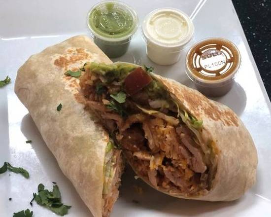 Order Spicy pork Burrito food online from Mezcal Kitchen store, Bayonne on bringmethat.com