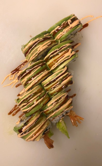 Order Tempura Shrimp Dragon Roll (12 pieces) food online from A Plus Sushi store, Malvern on bringmethat.com