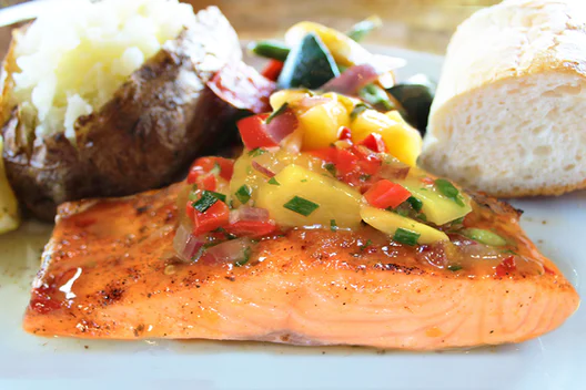 Order Caribbean Mango Salmon food online from The Patio store, Lombard on bringmethat.com