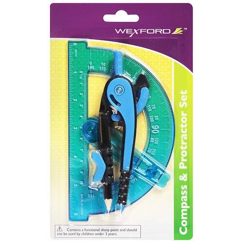 Order Wexford Compass & Protractor Set - 1.0 set food online from Walgreens store, Frankfort on bringmethat.com