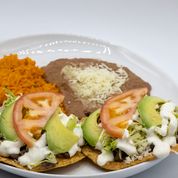 Order Tostada Dinner food online from Cilantro Taco Grill store, Rosemont on bringmethat.com