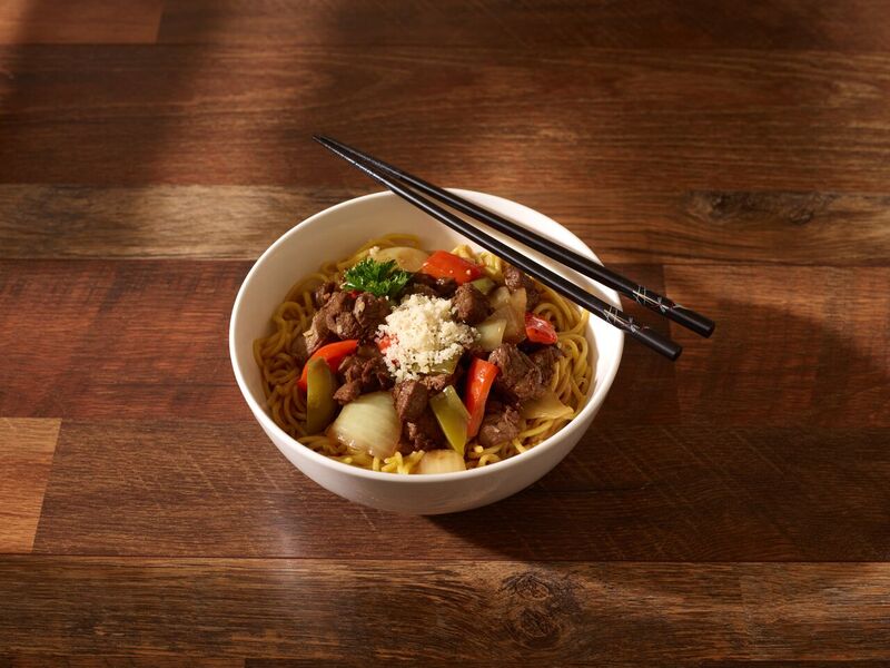 Order Garlic Noodles with Shaken Beef food online from Hiccups store, Whittier on bringmethat.com