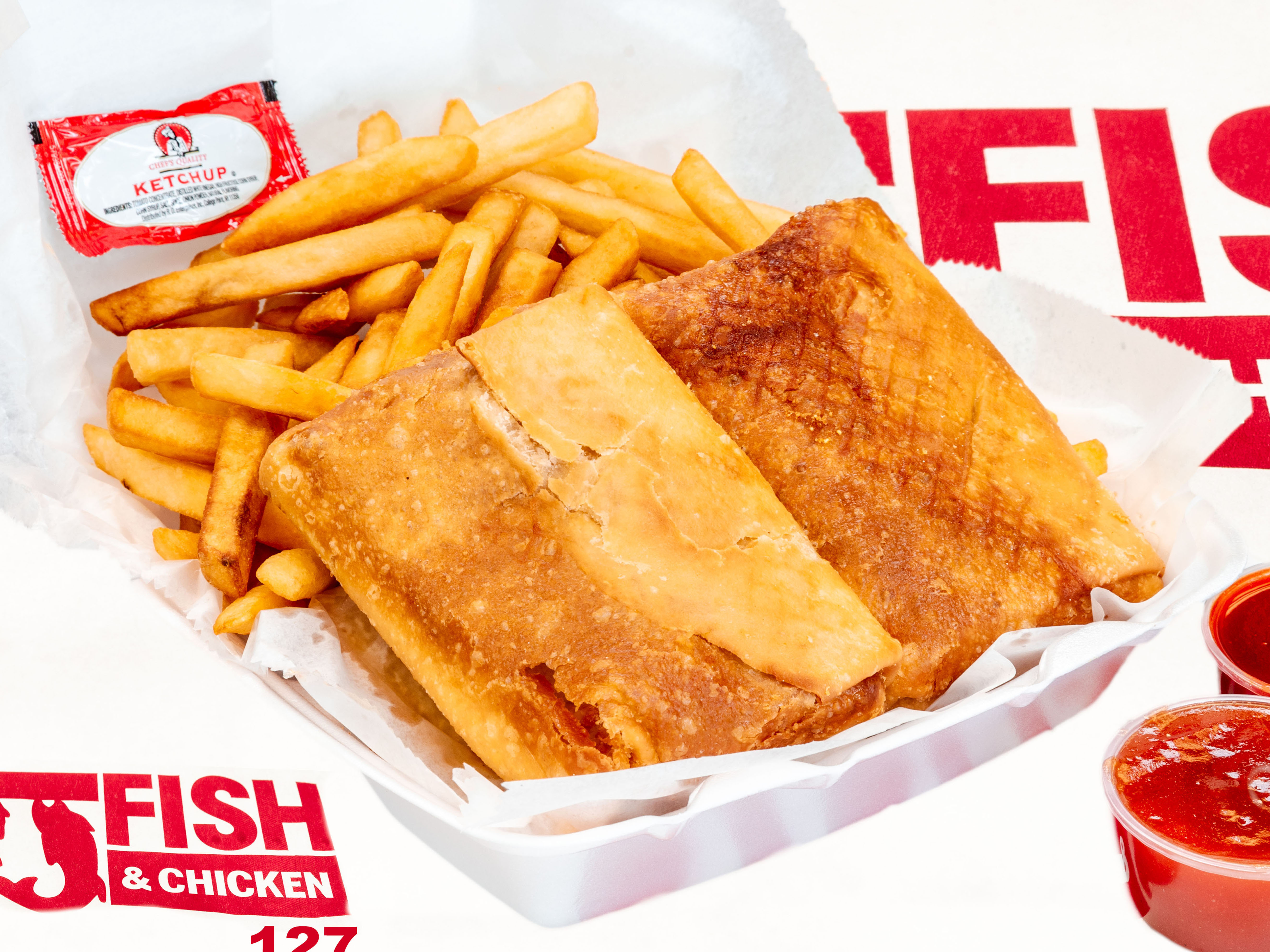 Order Pizza Puff with Fries food online from J & J Fish store, Riverdale on bringmethat.com