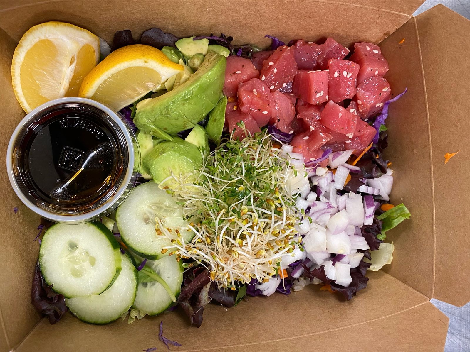 Order Poke Bowl food online from Lazy daisy cafe of beverly hills store, Beverly Hills on bringmethat.com