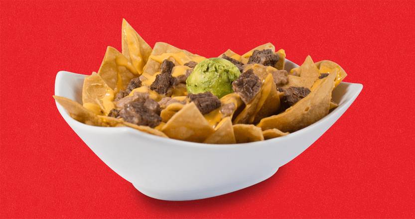 Order Panchos w/ Beef Fajita food online from Taco Palenque store, Helotes on bringmethat.com