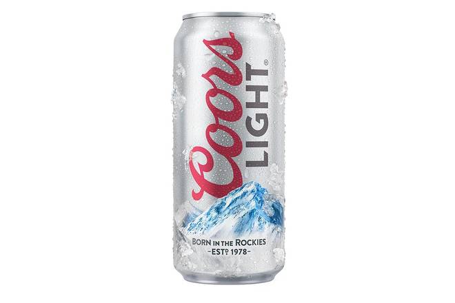 Order Coors Light, 24oz Can (4.2% ABV) food online from Lazy Dog Restaurant & Bar store, Naperville on bringmethat.com